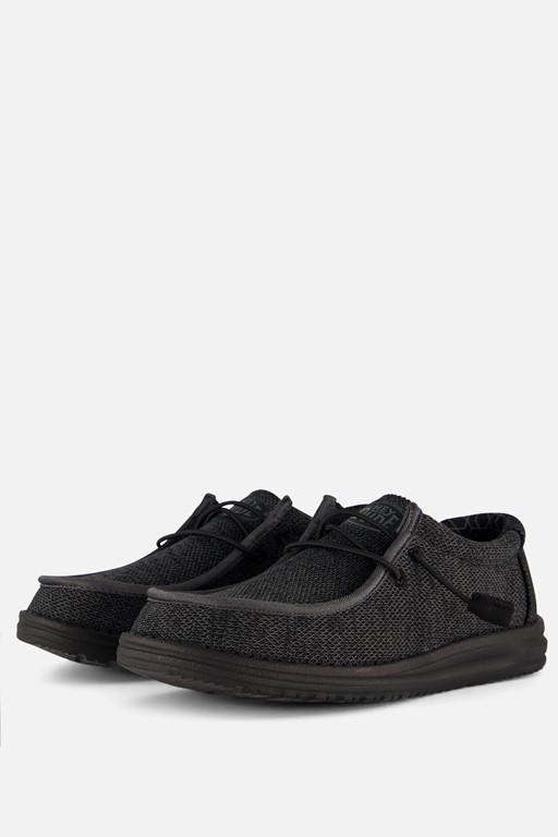 HEYDUDE Wally Sox Instappers zwart Canvas