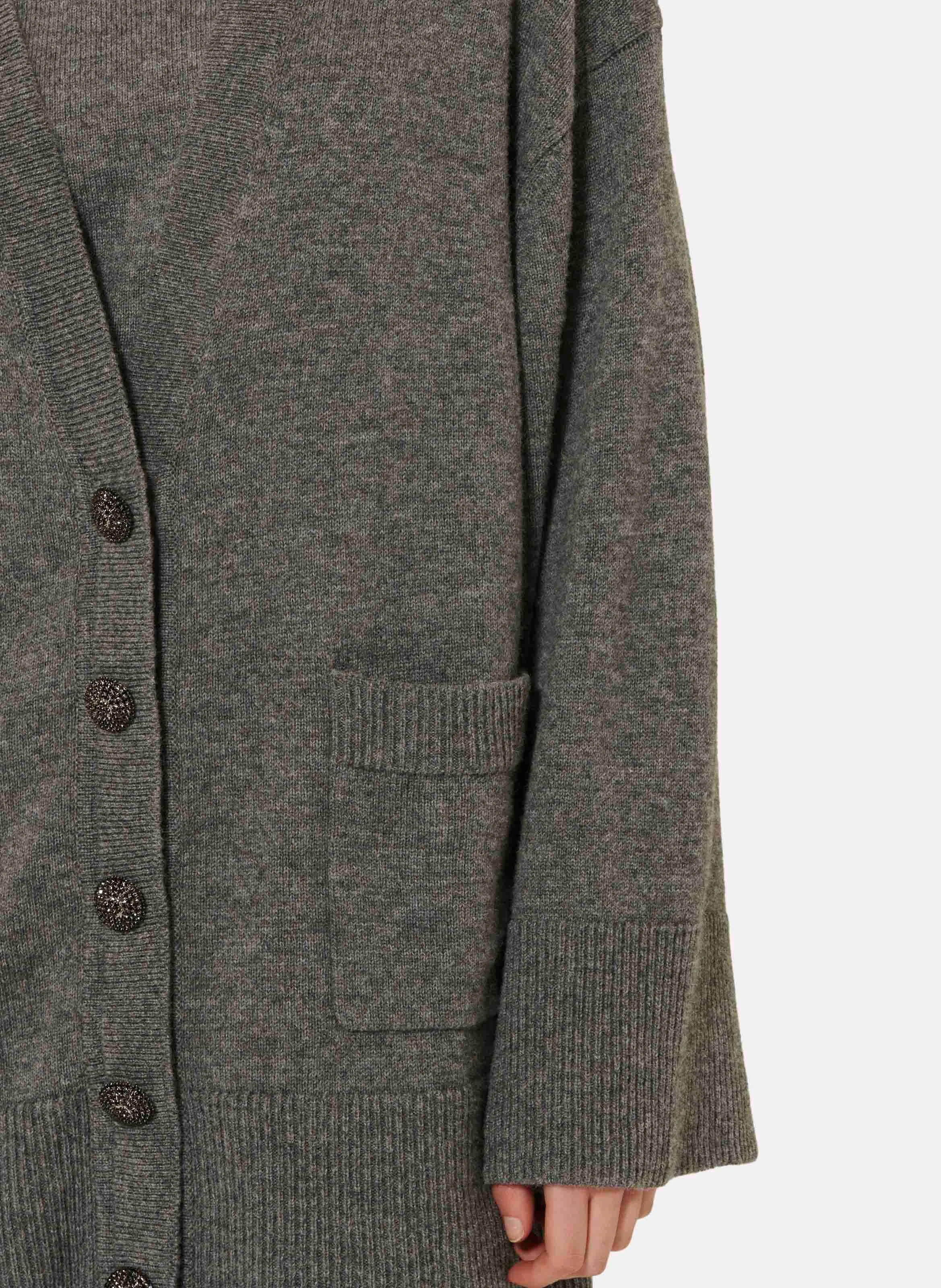 GINGER - Gilet ajusté col V en laine | Gris