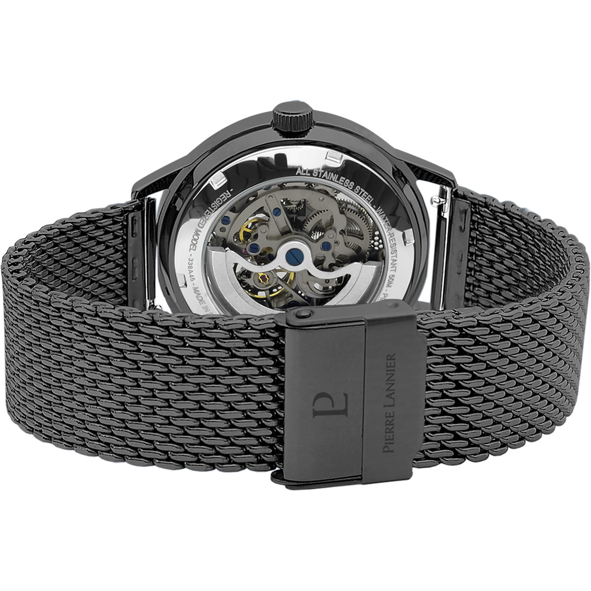 Montre PIERRE LANNIER Paddock homme automatique bracelet acier noir