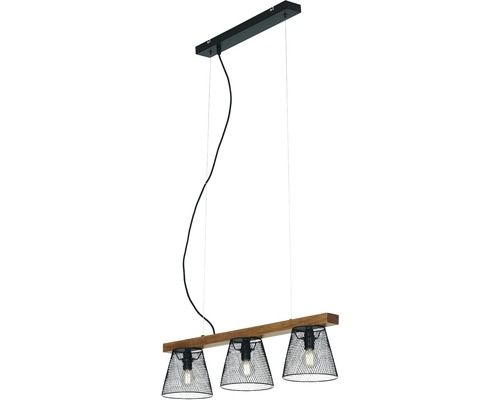 Hanglamp, 3-lichts, HxLxB 136x65x7 cm, zwart