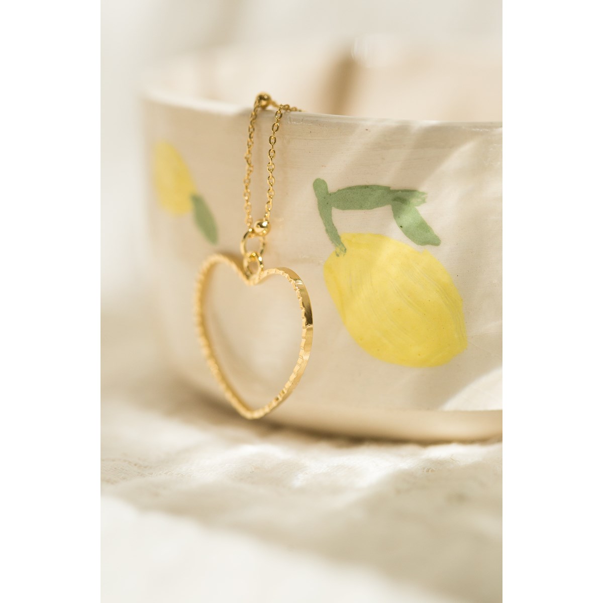 sautoir coeur doré à l'or fin - AURA