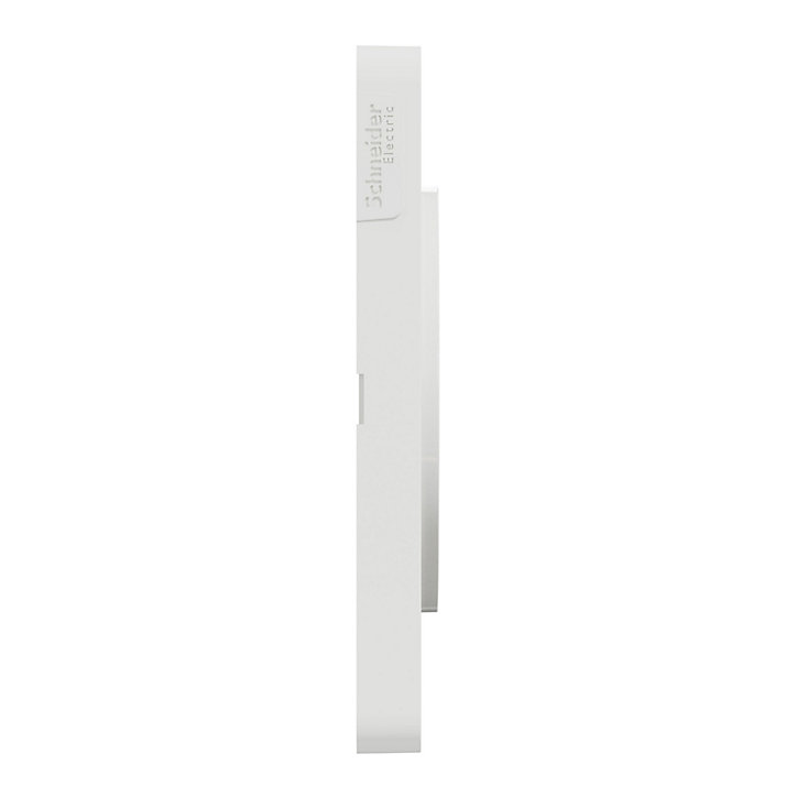 Plaque de finition double Schneider Electric Odace Touch aluminium brossé liseré blanc