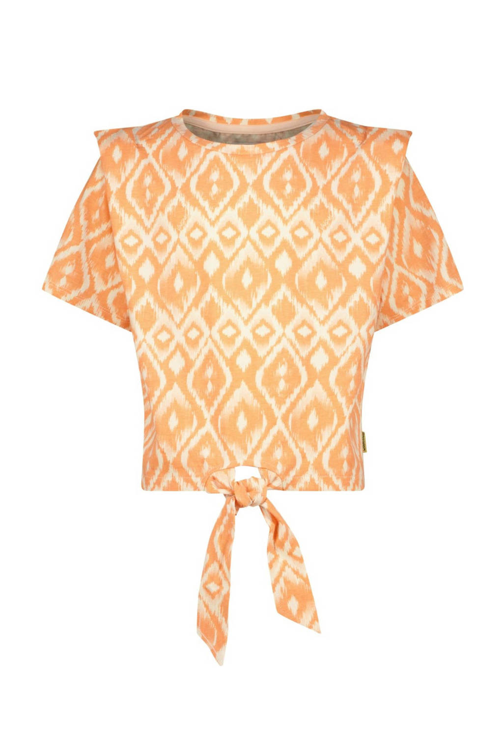 Vingino top Hamma met all over print licht neonoranje
