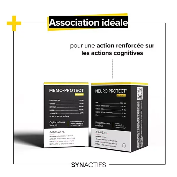 Aragan - Synactifs - MemoProtect® - Memória - Ginkgo Biloba - 60 cápsulas