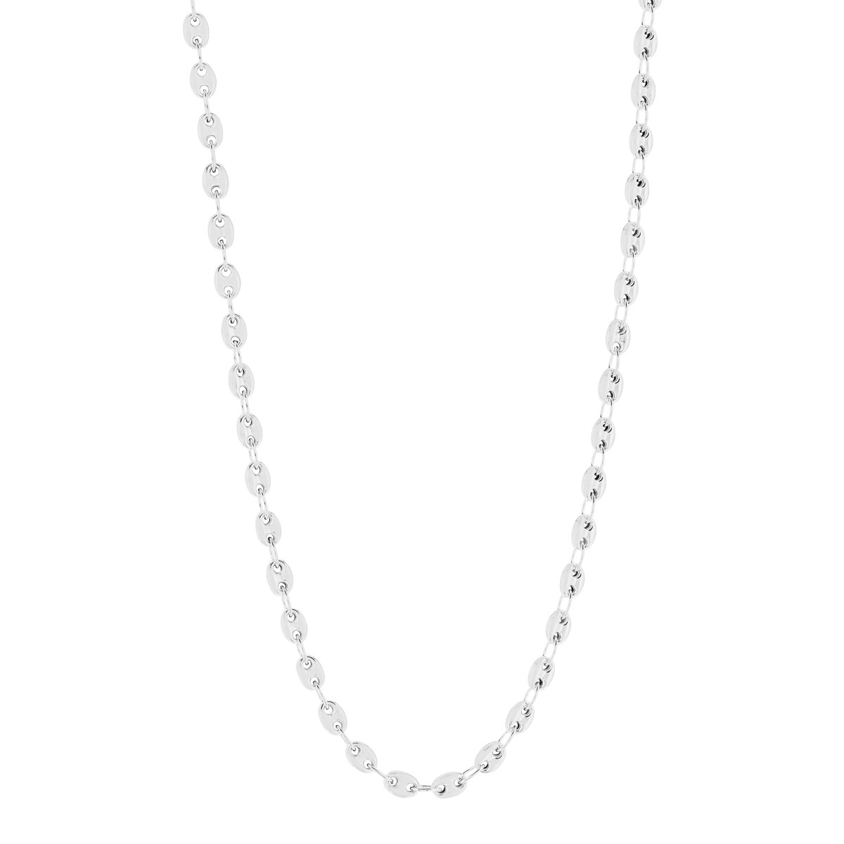 Collier argent 925 maille grain de café 55 cm