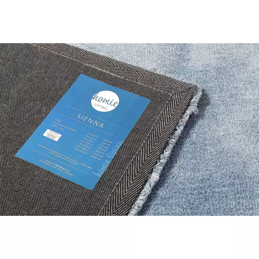 Homie Living Hochflorteppich Sienna hellblau
