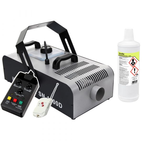 Showlite Complete Set SN-1500D Dmx Fog Machine 1500W Incl. Remote Control With Timer   1L Liquid Fog