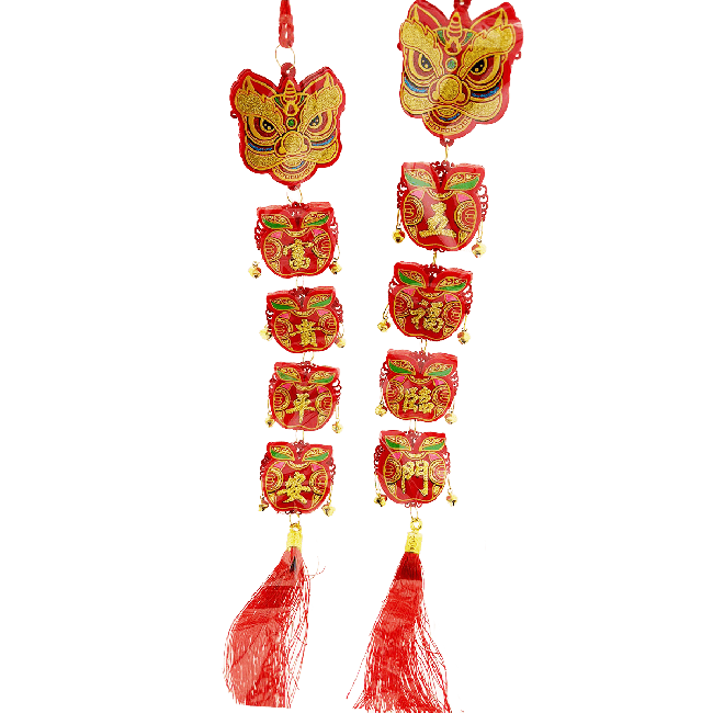 Oriental Nieuwjaars Geluk Leeuw Hanger 8x71cm
