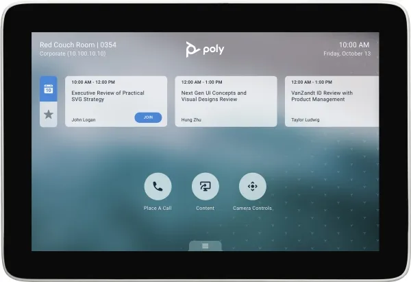 Poly TC8 - Berøringscontroller - Zoom Certified, Certified for Microsoft Teams - hvid
