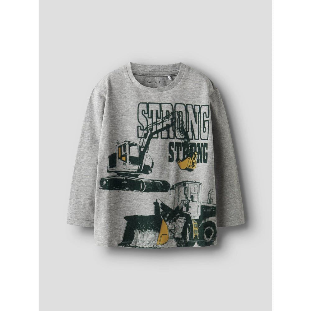 Køb Name It Grey Melange Nmmsennet Ls Nreg Top