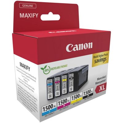 Canon PGI-1500XL - Pack de 4 - noir, cyan, magenta, jaune - cartouche d'encre originale