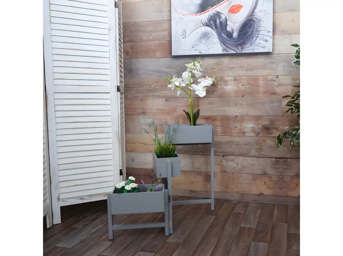 Étagère à plantes Étagère sur pied, gris-bleu