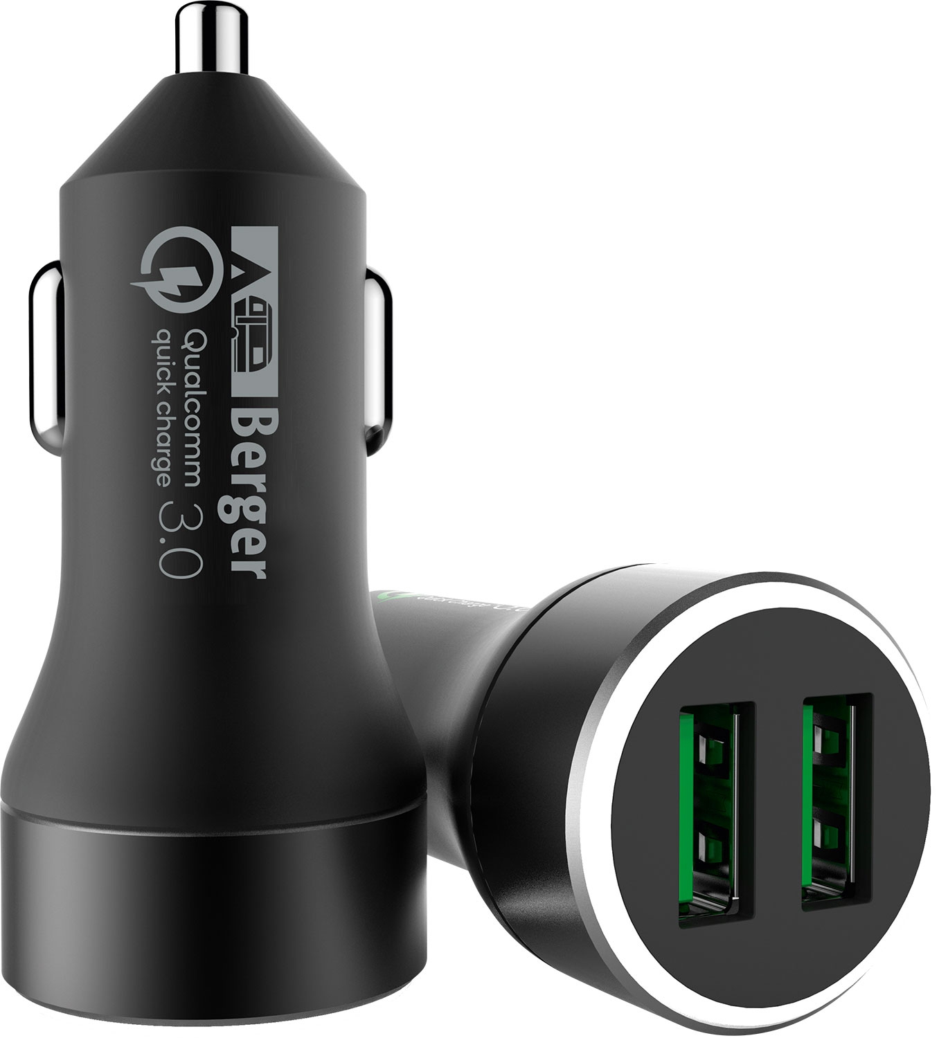 Berger USB-Dual KFZ Schnellladegerät 12 V / 24 V 3 A
