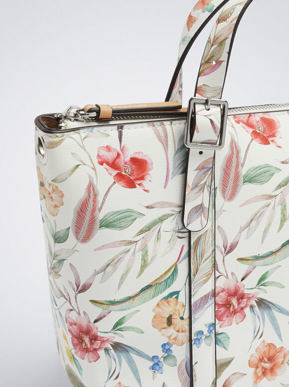 Estampado Floral Shopper - Coral
