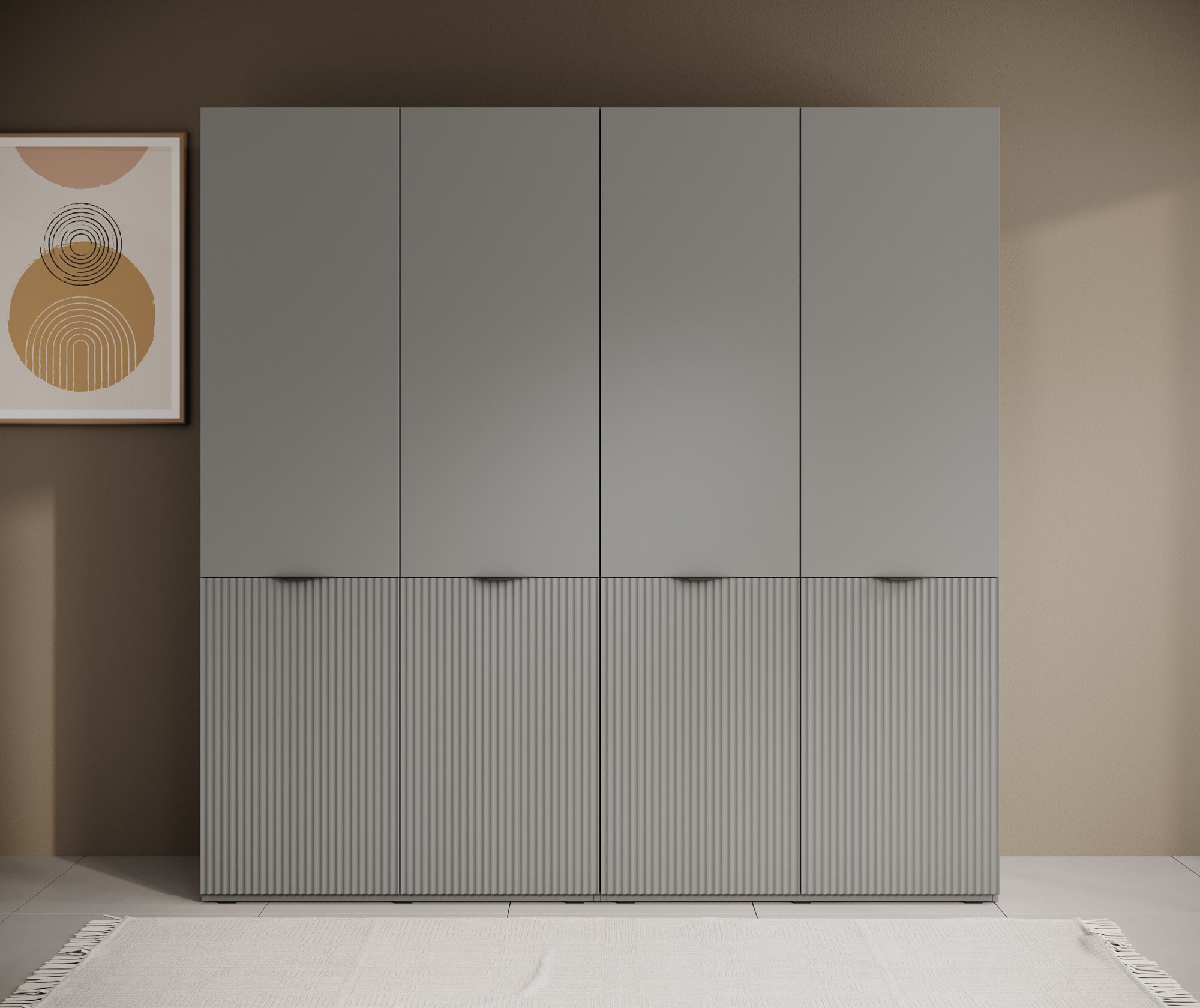 Meubella - Kledingkast Shelton - Grijs - 202 cm