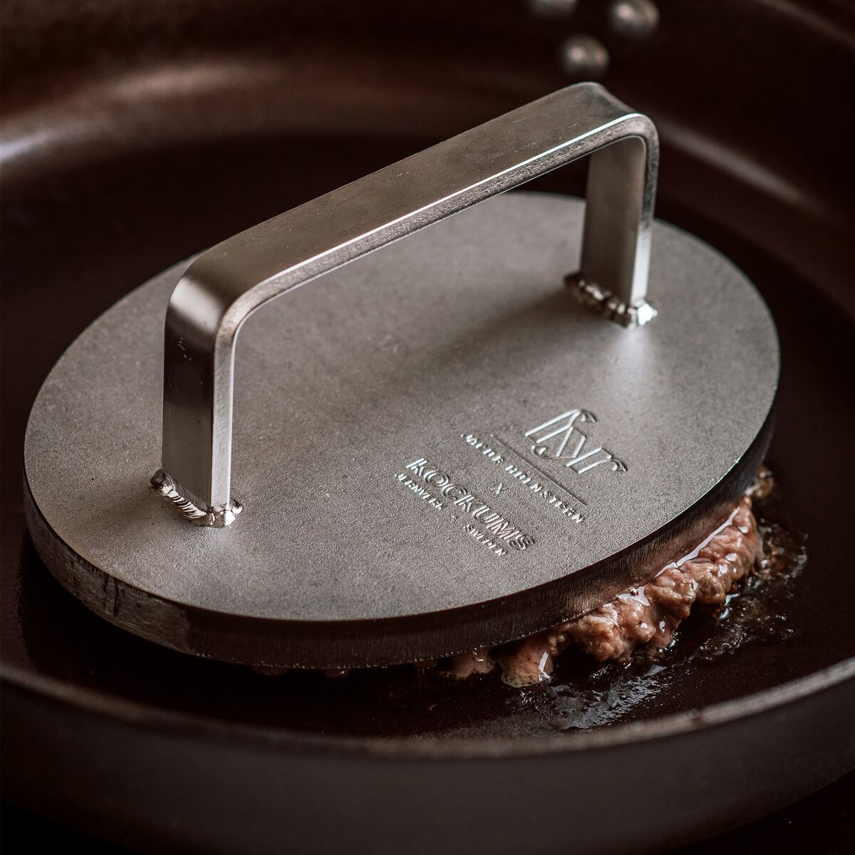 Grillpresse, rustfritt stål