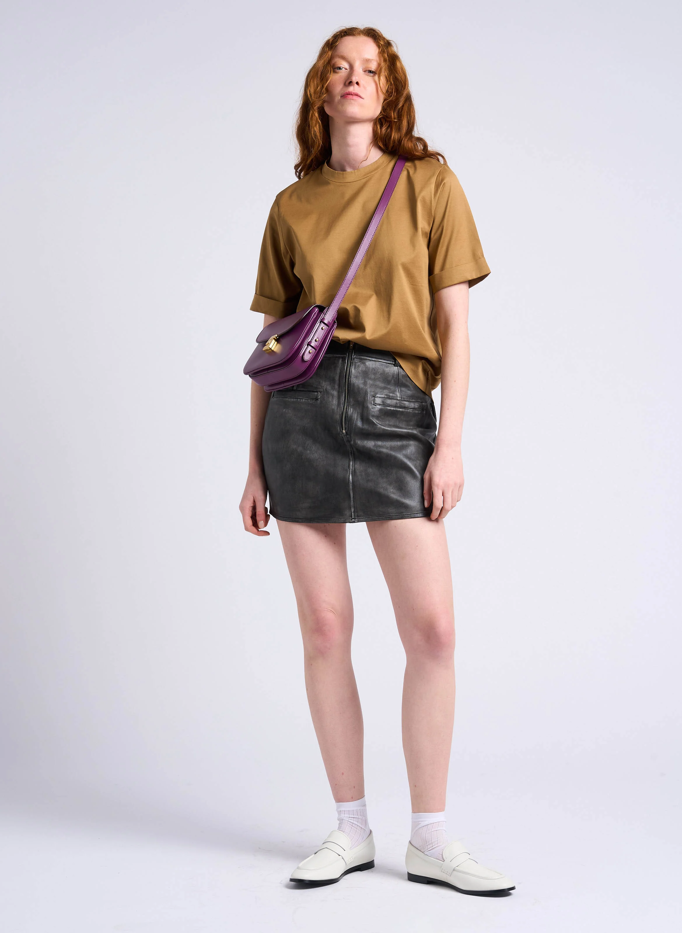 BELLISSMA MINI - Sac bandoulière en cuir de vache | Violet