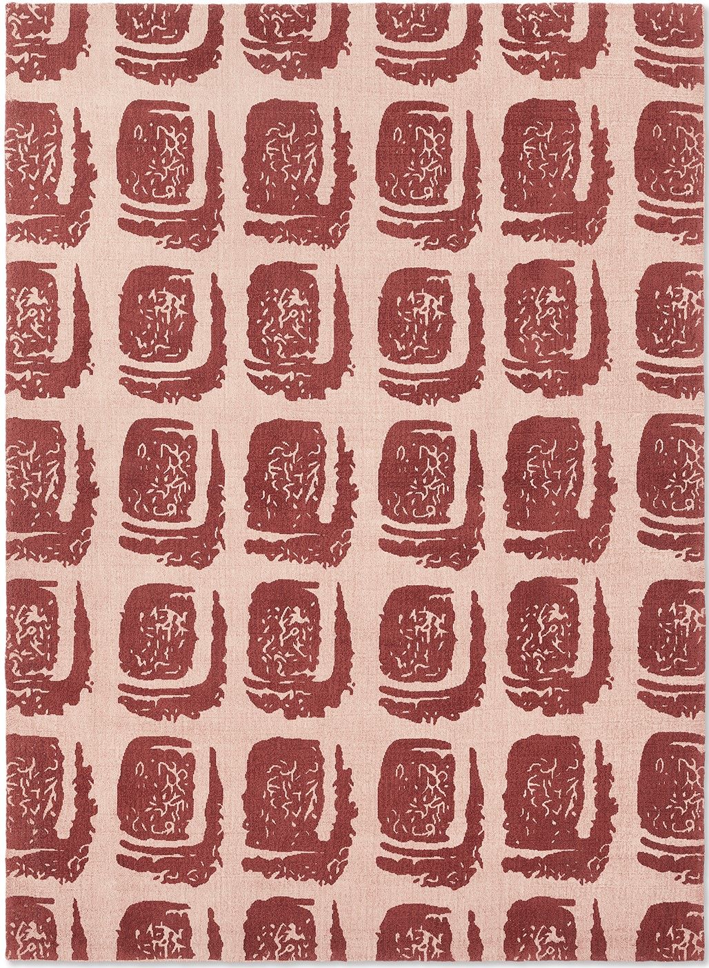 Vloerkleed Red 163003 Woodblock