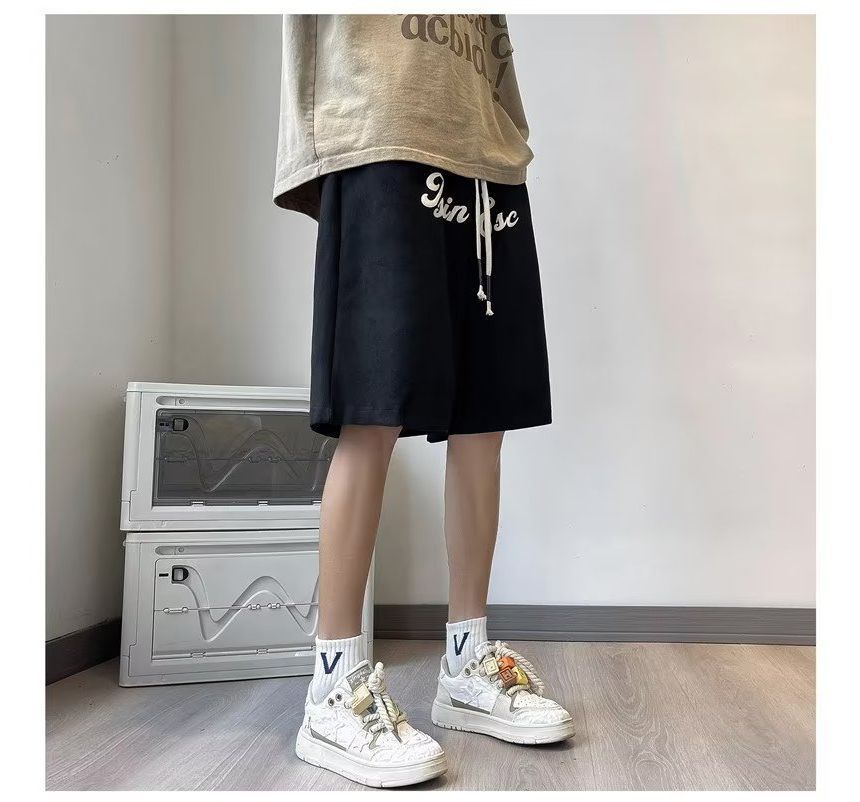 Dukakis - Sweatshorts met trekkoord en letters