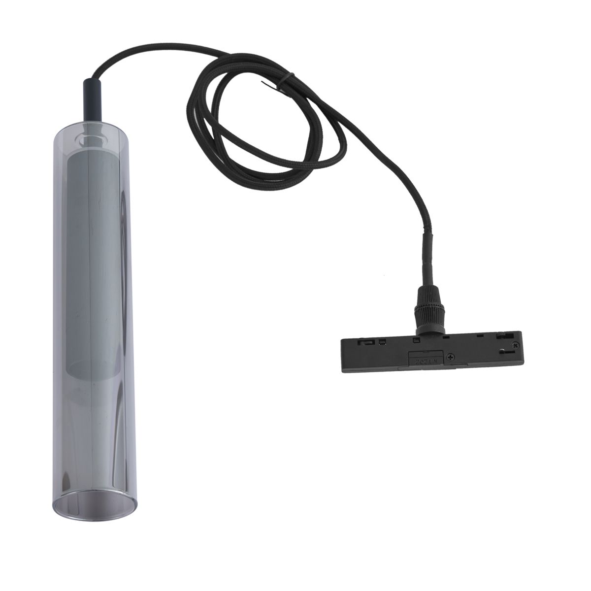Moderne spot zwart met smoke glas voor railsysteem 1-fase - Slimline Loyce