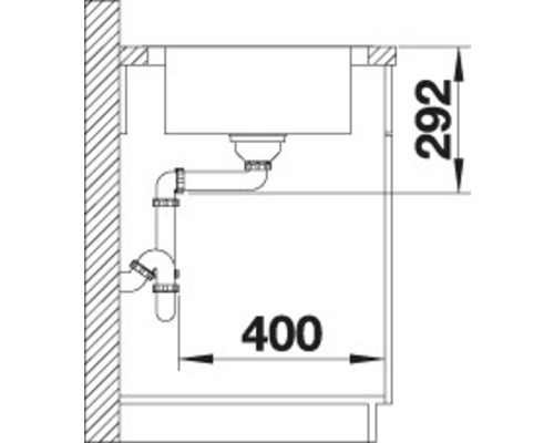 Blanco DINAS XL 6 S Compact spoelbak, 780 x 500 mm, roestvrij staal, geborstelde afwerking, 525120