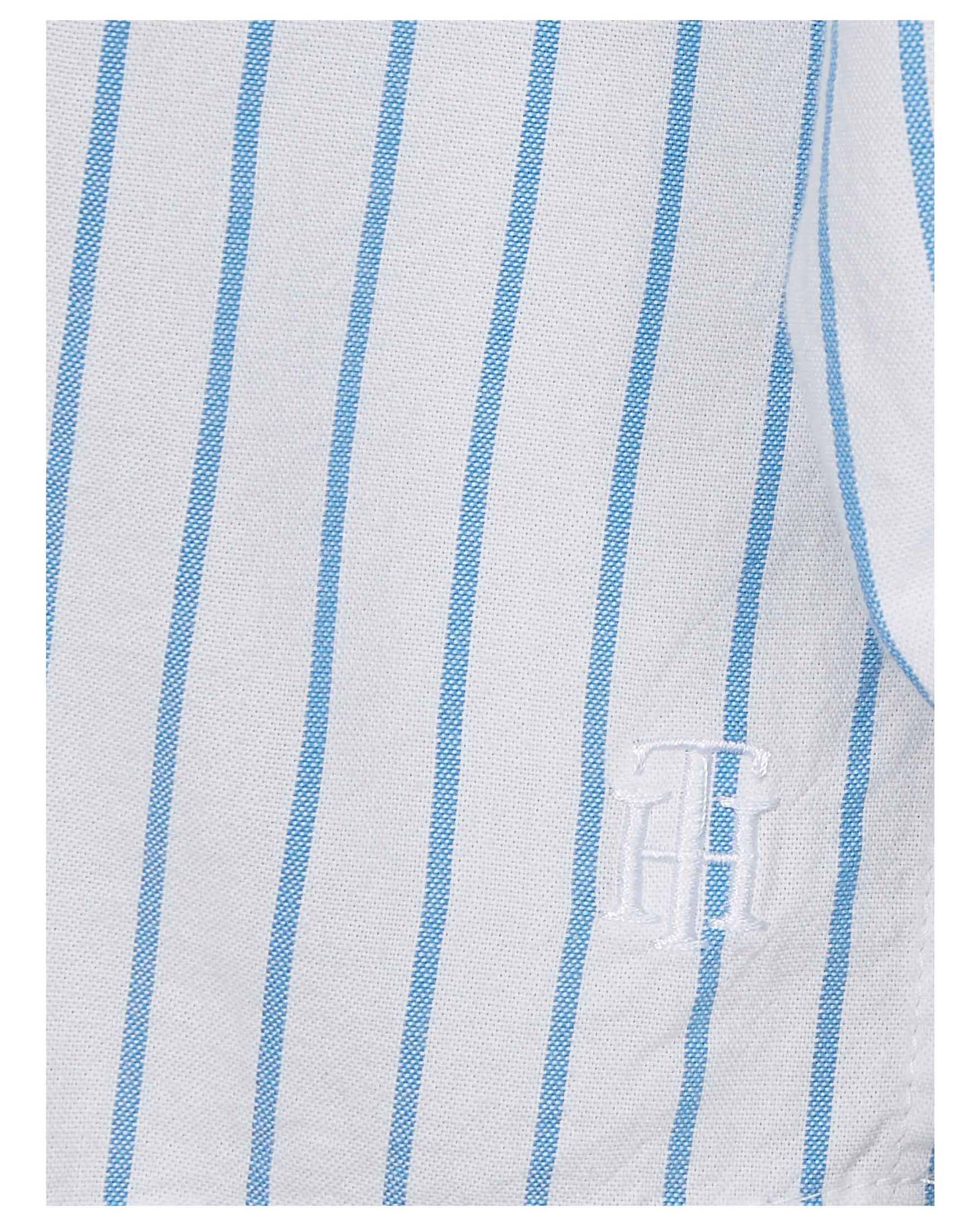 Tommy Hilfiger| Damen Bluse OXFORD STRIPE HENLEY BLOUSE LS Langarm