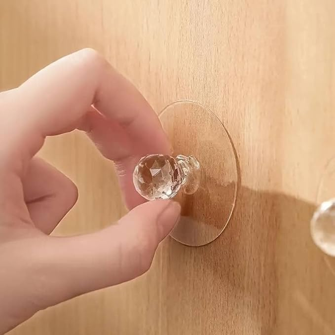 (2er Set) Selbstklebender Wand Haken Multifunktions Halte Griff für Badezimmer / Küche / Wohnzimmer - Transparent