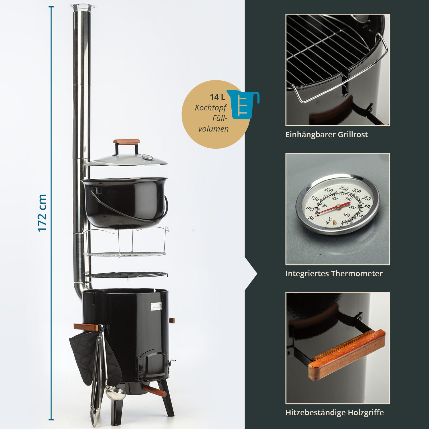 Skandika Goulash Kanon 14 liter kolenbarbecue