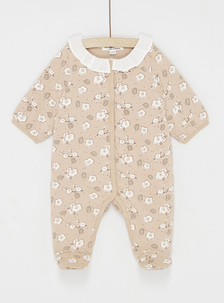 Grenouillère rose vintage imprimé pour fille