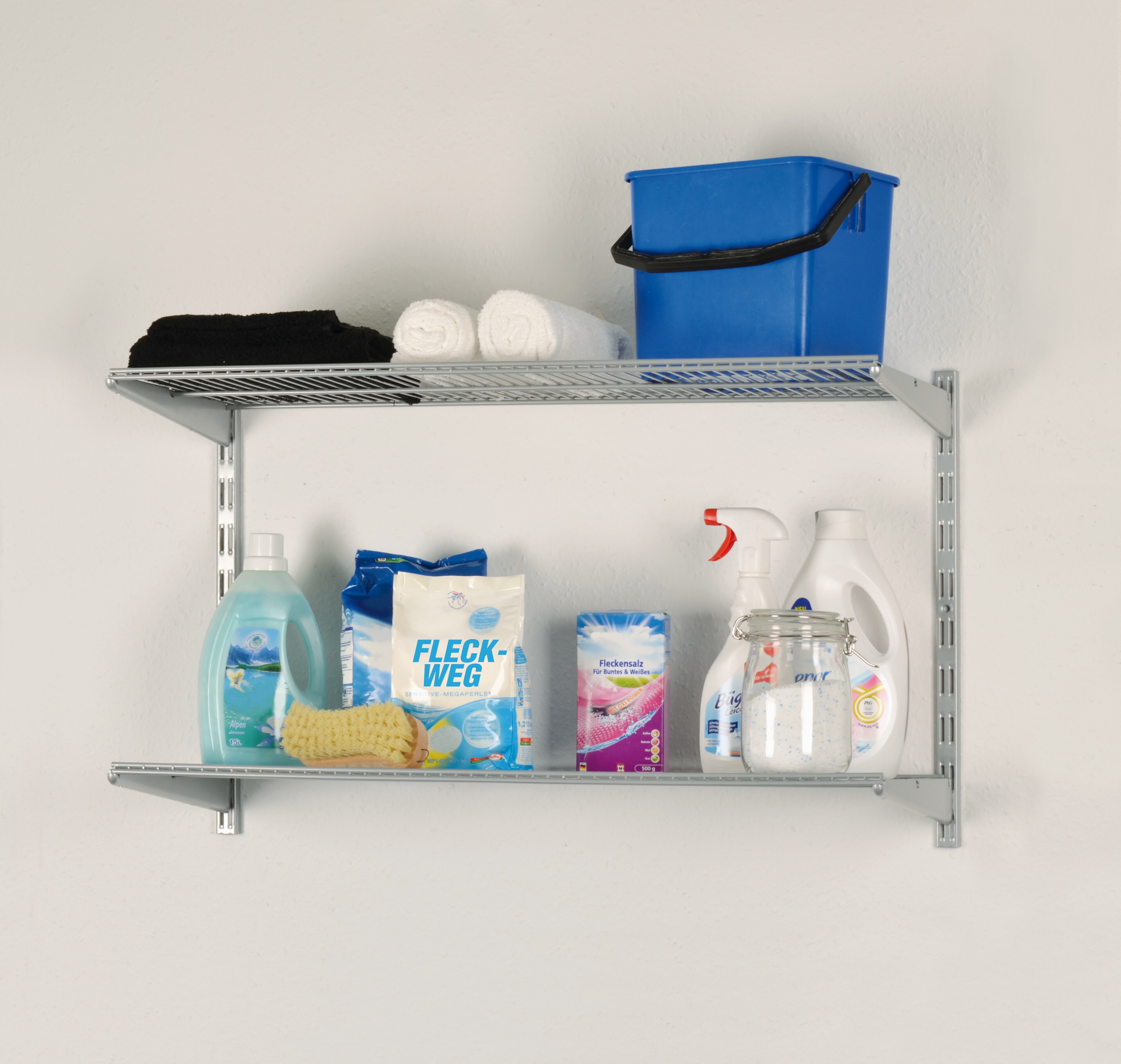 Element System Regal-Set Storage Wandregal Wandboard Bücherregal weiß-silber B82,8xH47,3xT33,2 cm
