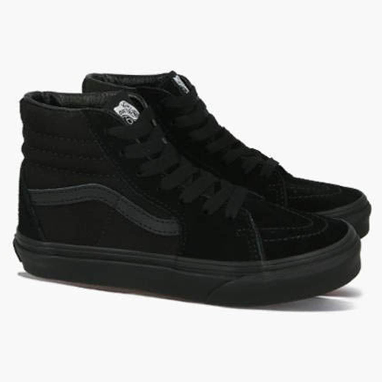 Vans Sneakers en Velours de Cuir & Toile Sk8-Hi noires