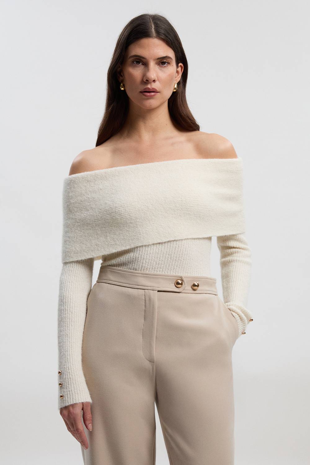 KarenMillen synthétiquell Tricoté Bardot Douillet en Mélange de Laine