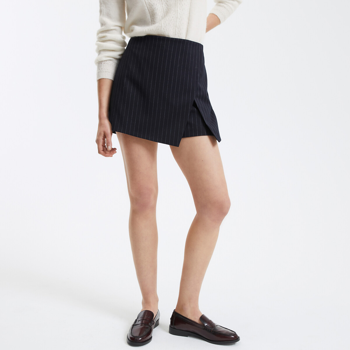 COLEÇÃO LA REDOUTE<br>Saia curta com listras de tênis