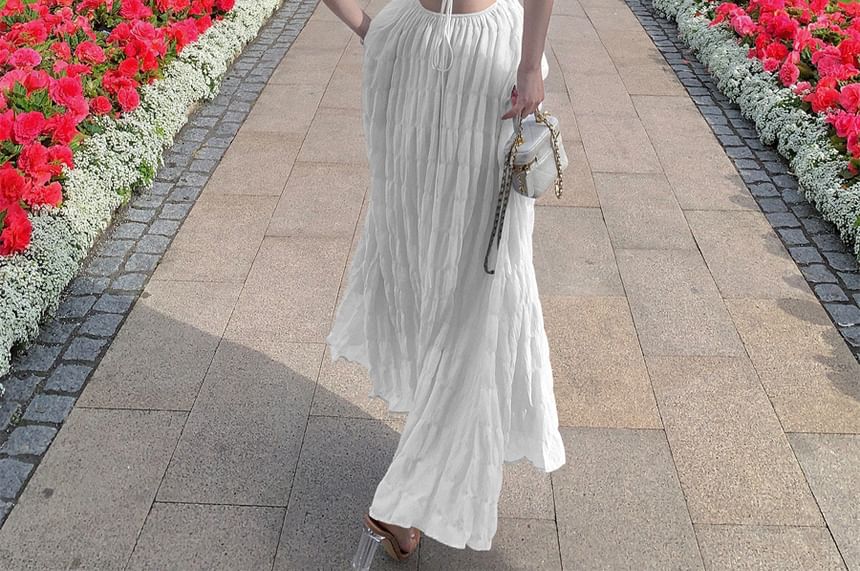 Morning Glory - Spaghettibandjes Effen Maxi Zomerjurk