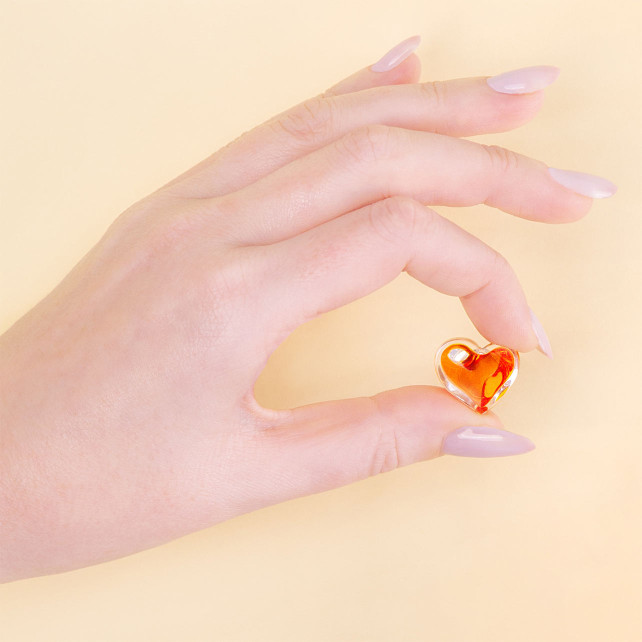 Bague en verre soufflé - Coeur Nano transparent