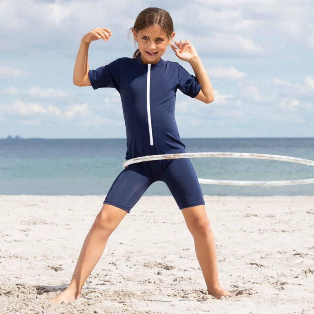 Køb Petit Crabe Blue Noe Basic Sunsuit S/S