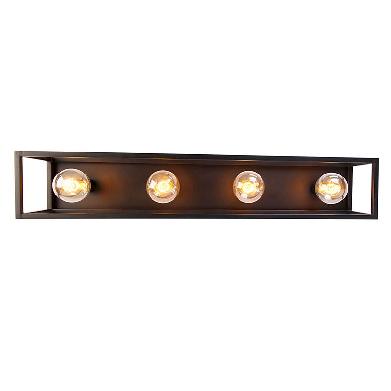 Industriële plafondlamp zwart 99,5 cm 4-lichts - Cage