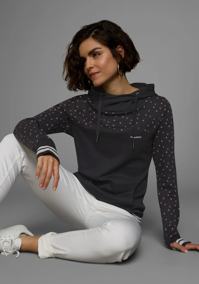 KangaROOS Hoodie , Langarm,  figurbetonter Schnitt,  aus Baumwolle,  mit Kapuze