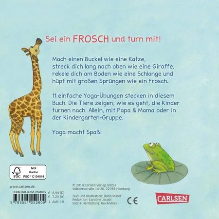 Carlsen Verlag Turnen wie die Tiere Yoga für die Kleinen