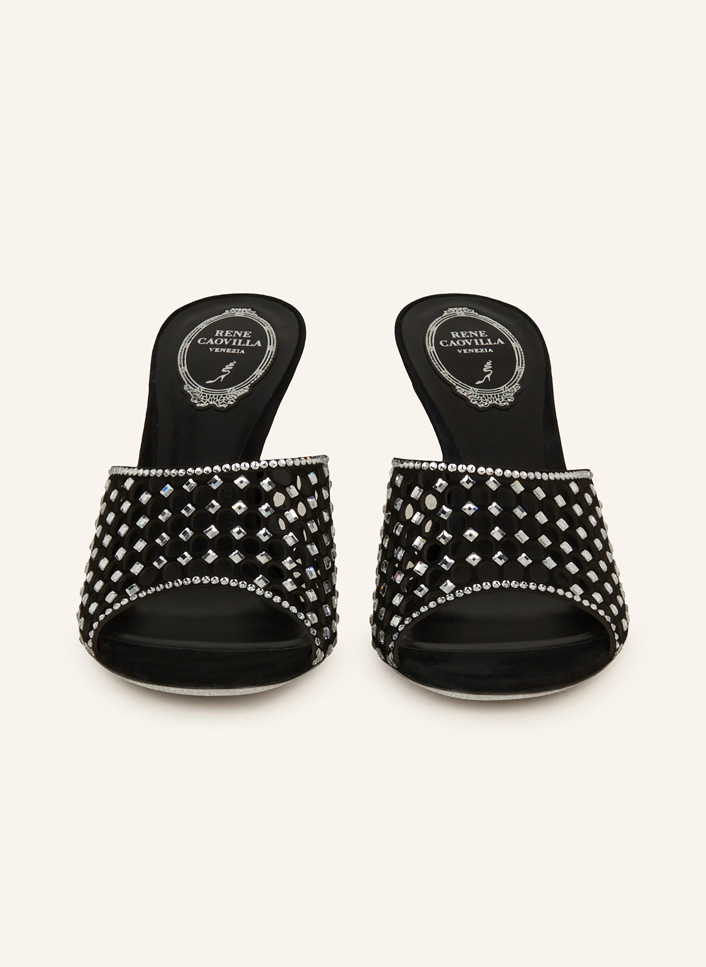 RENE CAOVILLA Mules mit Schmucksteinen