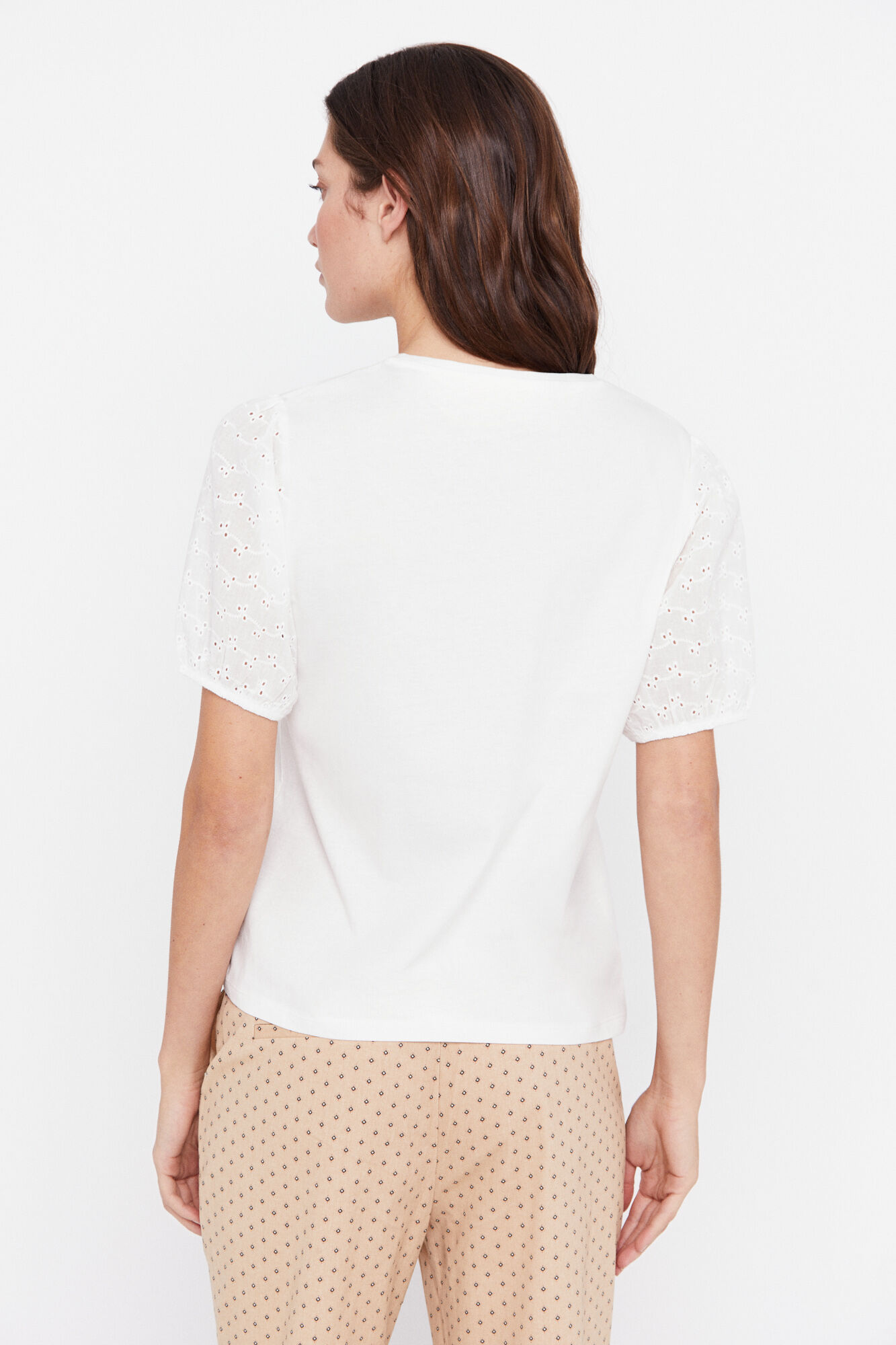 Camiseta com mangas bufantes - Branca