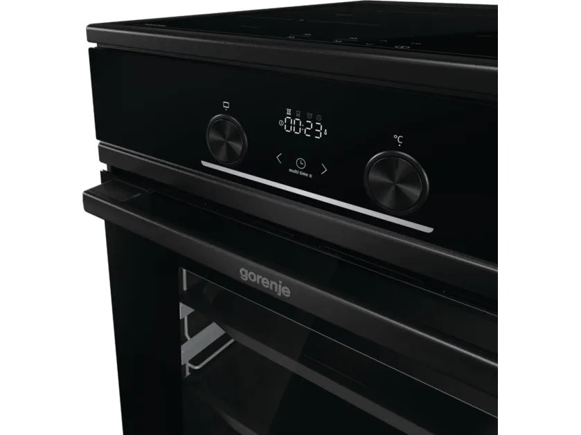 Gorenje Advanced GEIT5C60BPG - Komfur - fritstående - bredde: 50 cm - dybde: 59.4 cm - højde: 85 cm - med selv-rengøring - sort