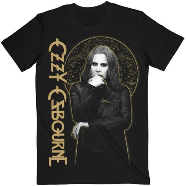 Ozzy Osbourne Unisex T-Shirt: Patient No. 9 Gold Graphic (Medium)