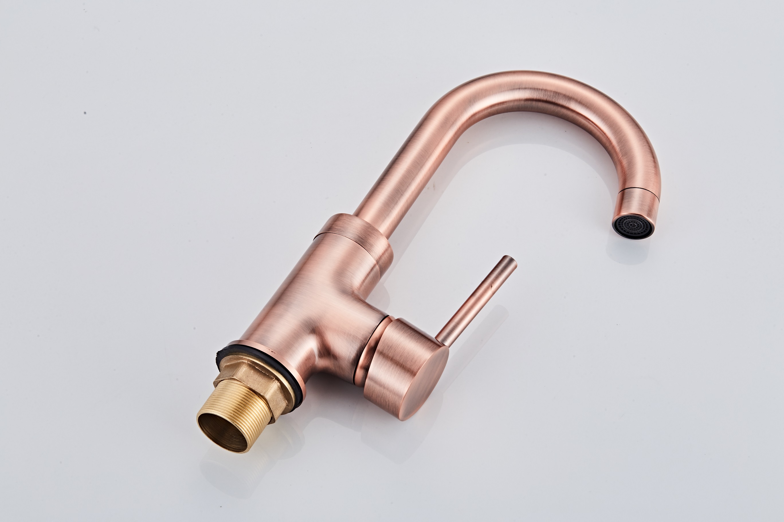 Saniclear Copper Matrix wastafelkraan met hoge uitloop geborsteld koper