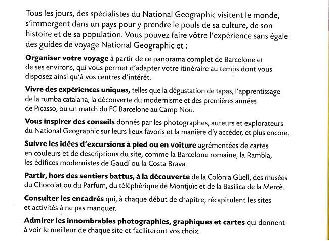 NATIONAL GEOGRAPHIC - BARCELONE NATIONAL GEOGRAPHIC