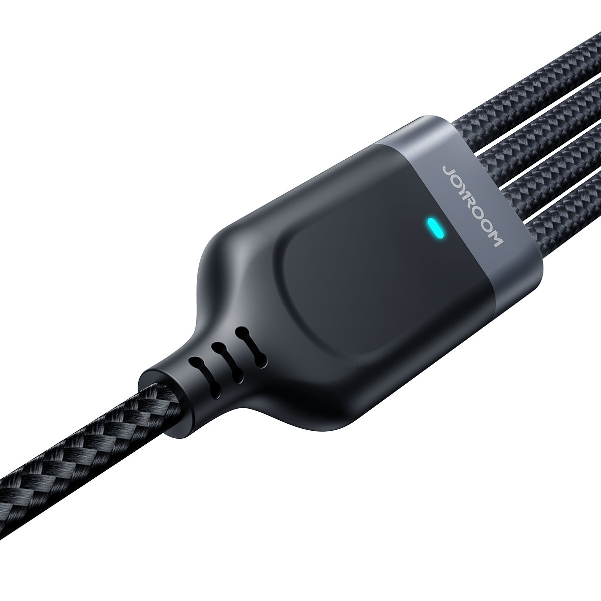 (1.2m) 4in1 USB A auf 2x USB C / Lightning / Micro USB Ladekabel Datenkabel (S-A18) - Schwarz