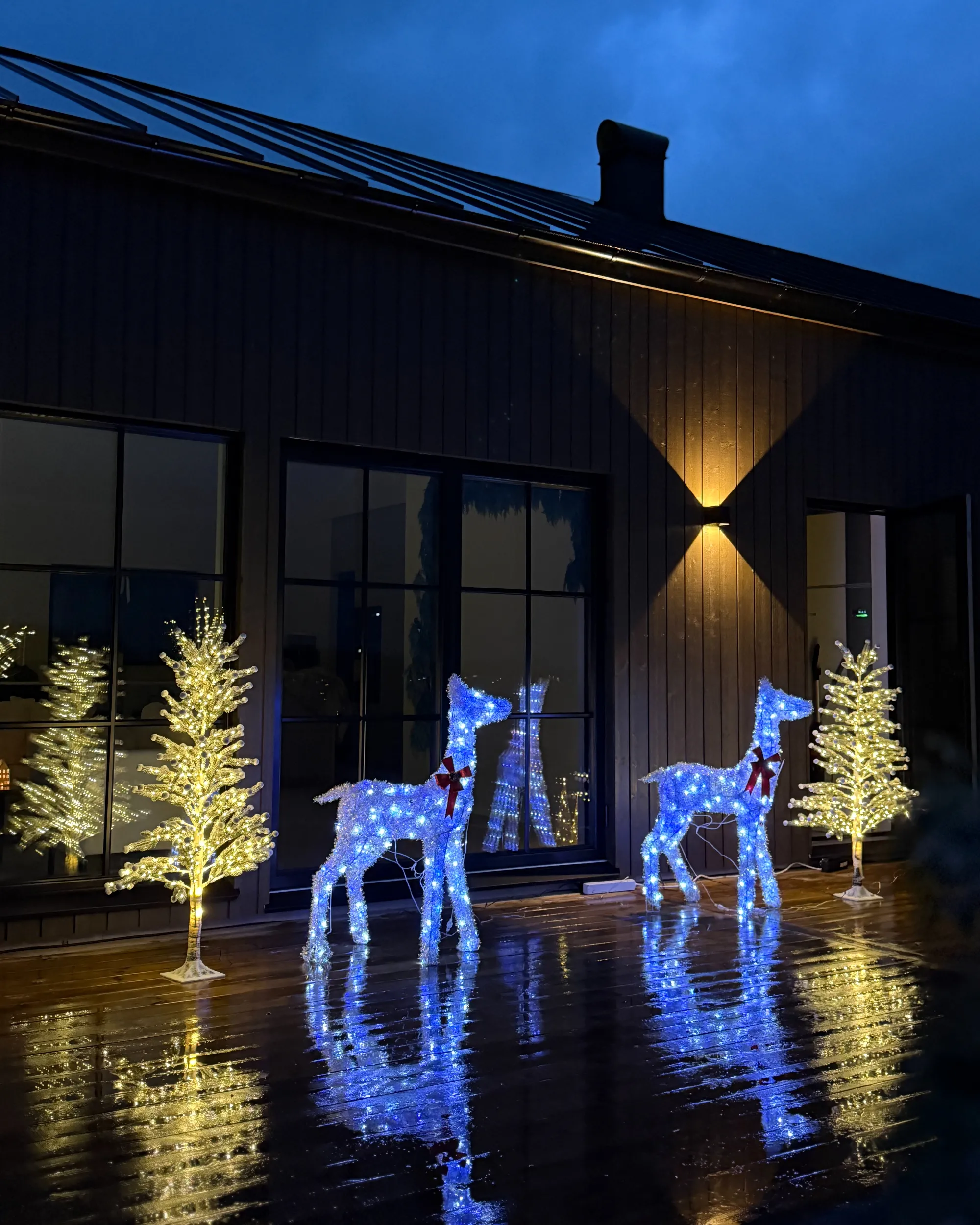 Buitendecoratie LED HASSLAN Kerstboom 125 cm Wit