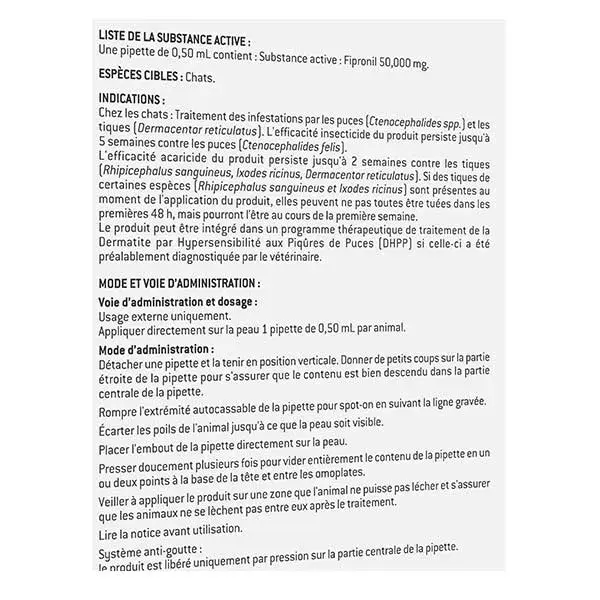 Clement Thekan Fiprokil Anti-Puces Anti-Tiques Chats 1kg et + 4 pipettes