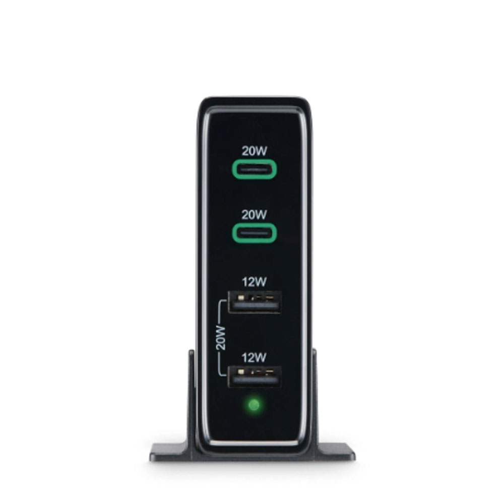 (60W) Dual USB A / Dual USB C Ladegerät PD / QC 3.0   Netzladekabel (00201628) - Schwarz