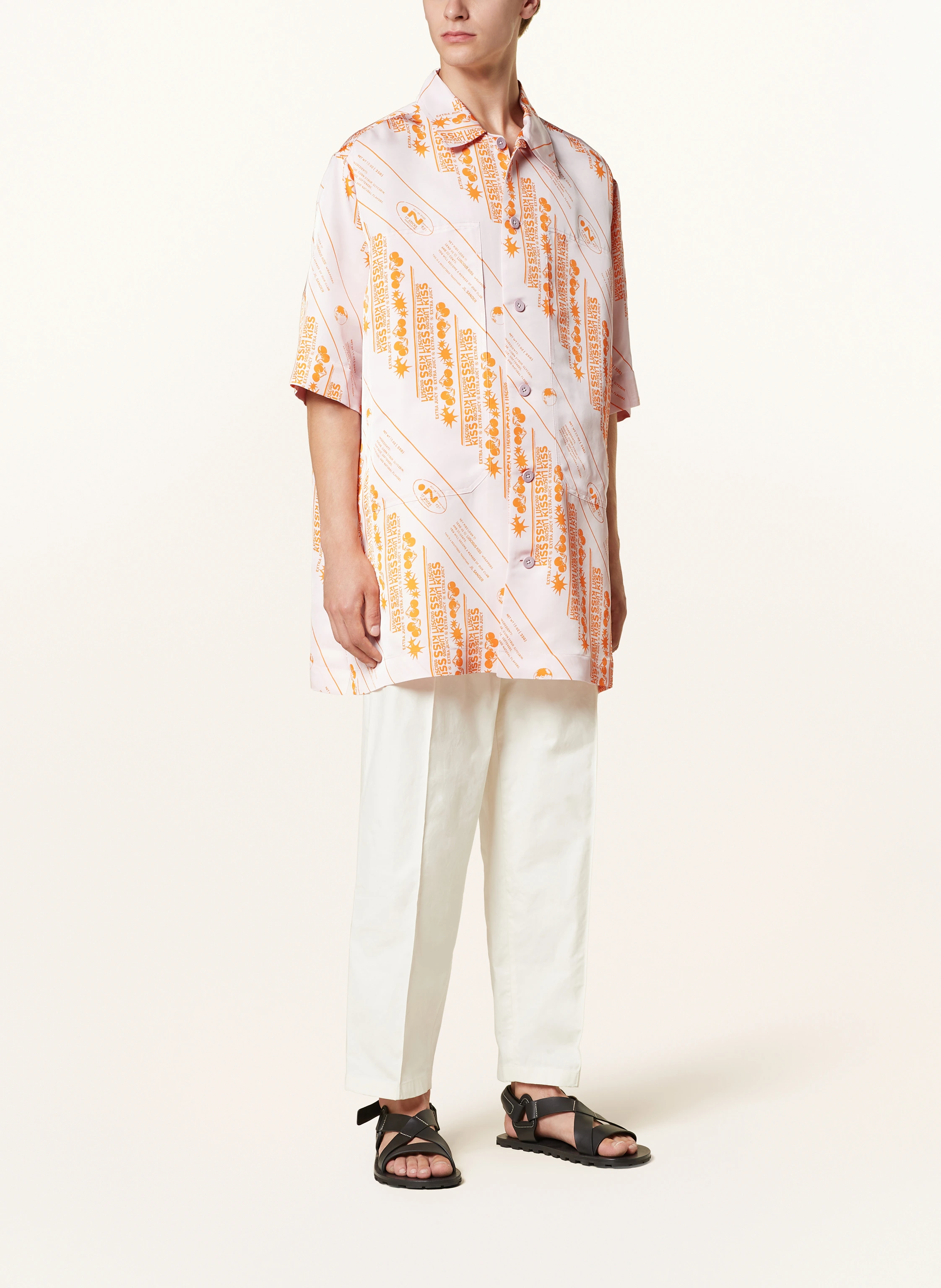 JIL SANDER Oversized-Kurzarm-Hemd Comfort Fit mit Seide